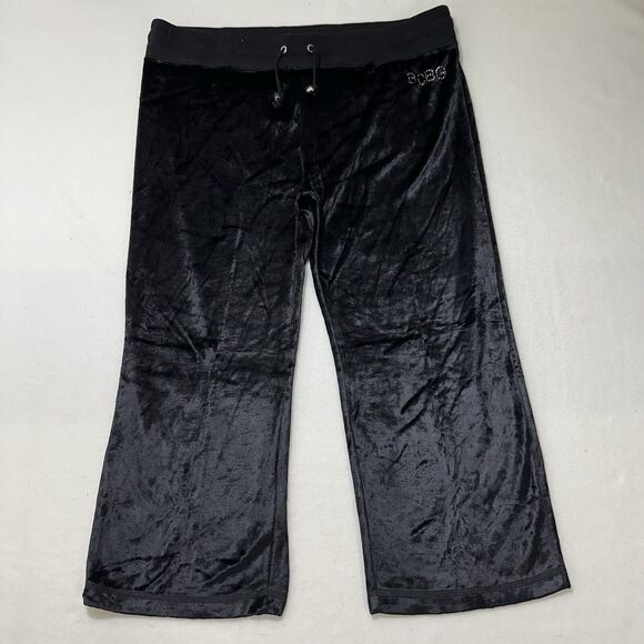 BCBG Max Azria Women's XL Velour Sweatpants Capri 22" Inseam Rhinestone Pants - Picture 1 of 16